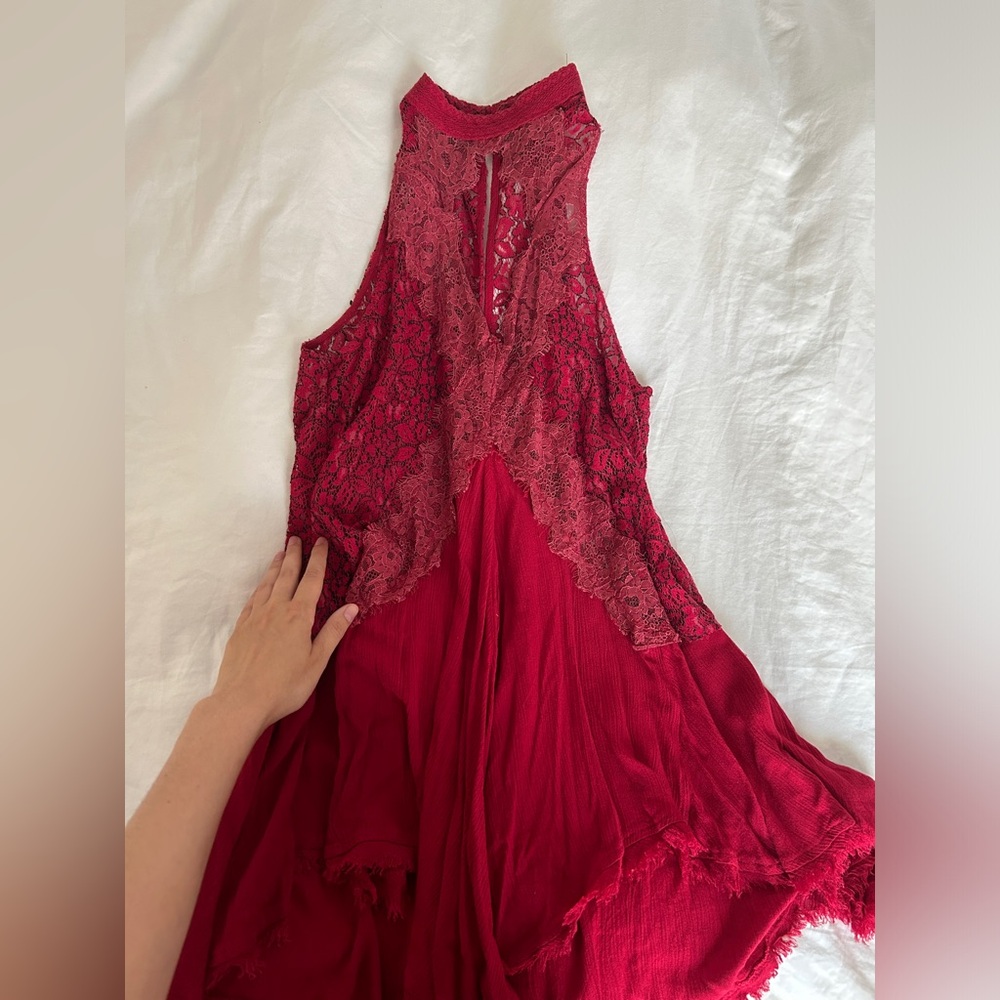 Red Free People Tunic Dress